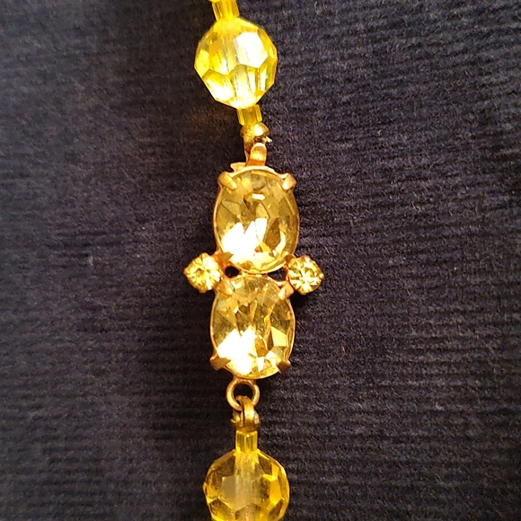Vintage Amber Cut Crystal Necklace - Picture 7 of 10